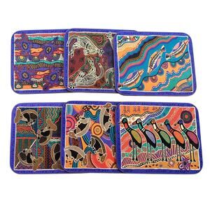 Jason Coasters Balarinji Aboriginal Dreamtime Designs New Zealand 6 Pc Good Box